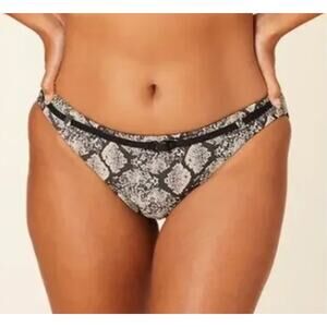 NWT Andie Swim The Riviera Belted Mid Rise Bikini Bottom Snake Print Size L